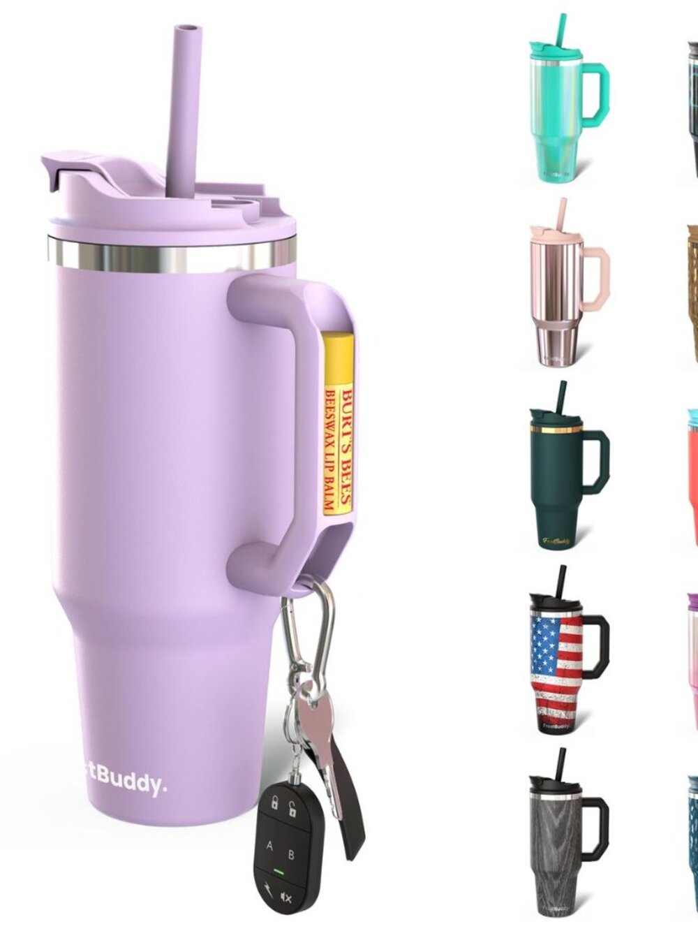 FrostBuddy Thicc Buddy Insulated Stainless Steel Tumbler 40 Oz Lavender Fields